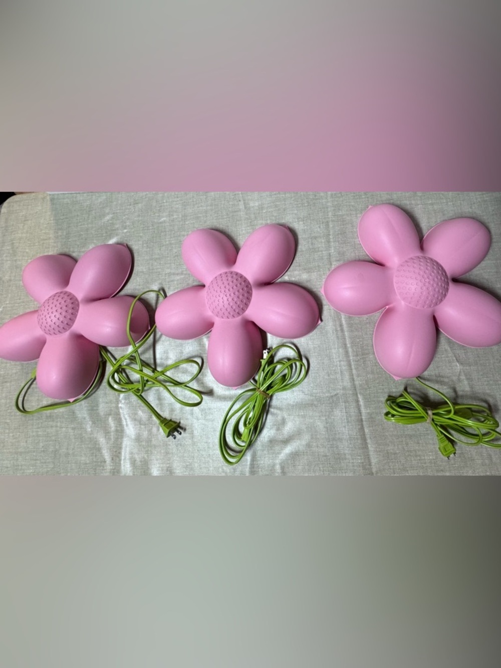 VTG IKEA Smila Blomma Flower Daisy Wall Hanging Sconce Light Lamp Pink14”